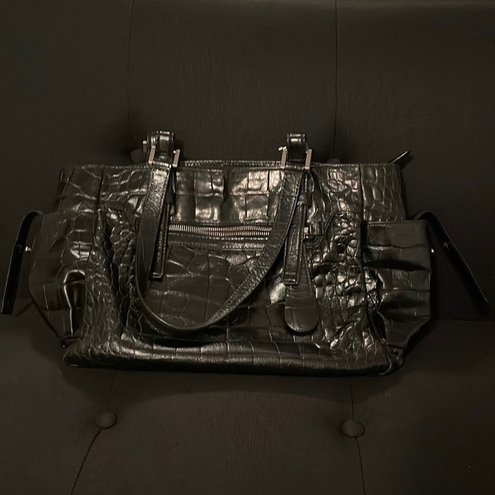 Francesco Biasia croc embossed leather bag